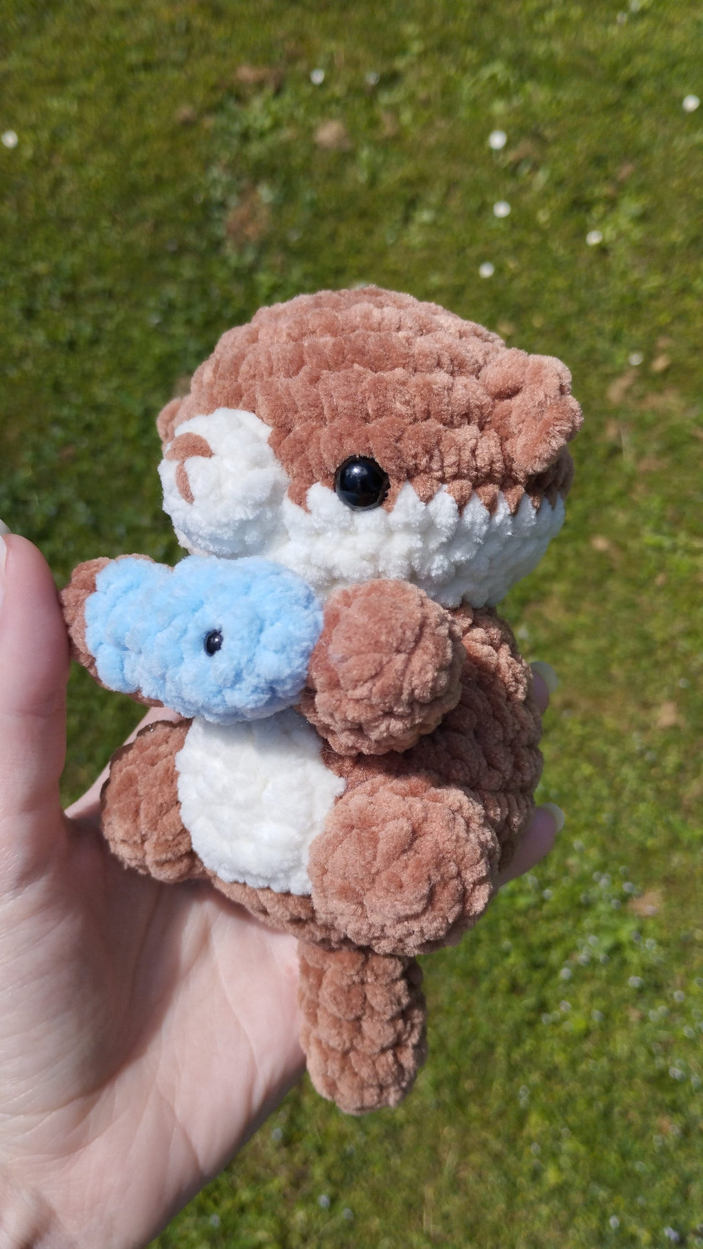 Lot peluche loutre au crochet et porte clé loutre
