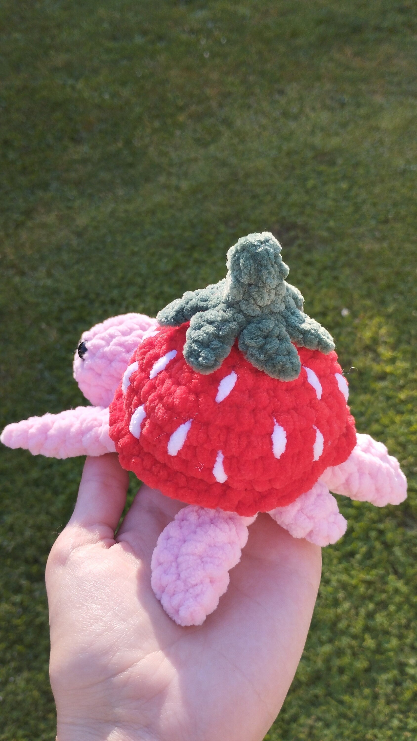 Peluche tortue fraise