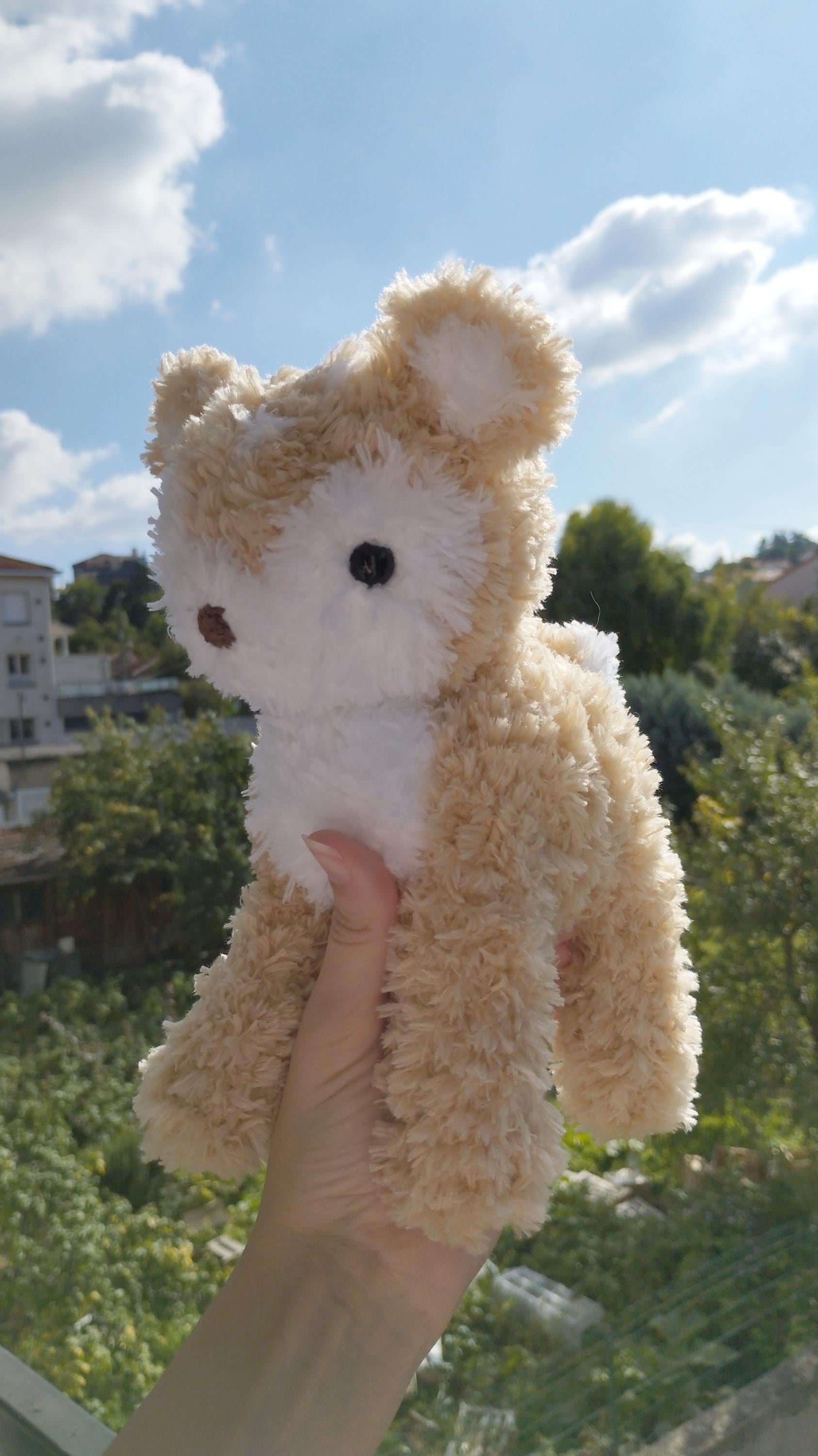 Peluche faon fluffy au crochet