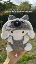 Patron lapin déguisé en loup au crochet