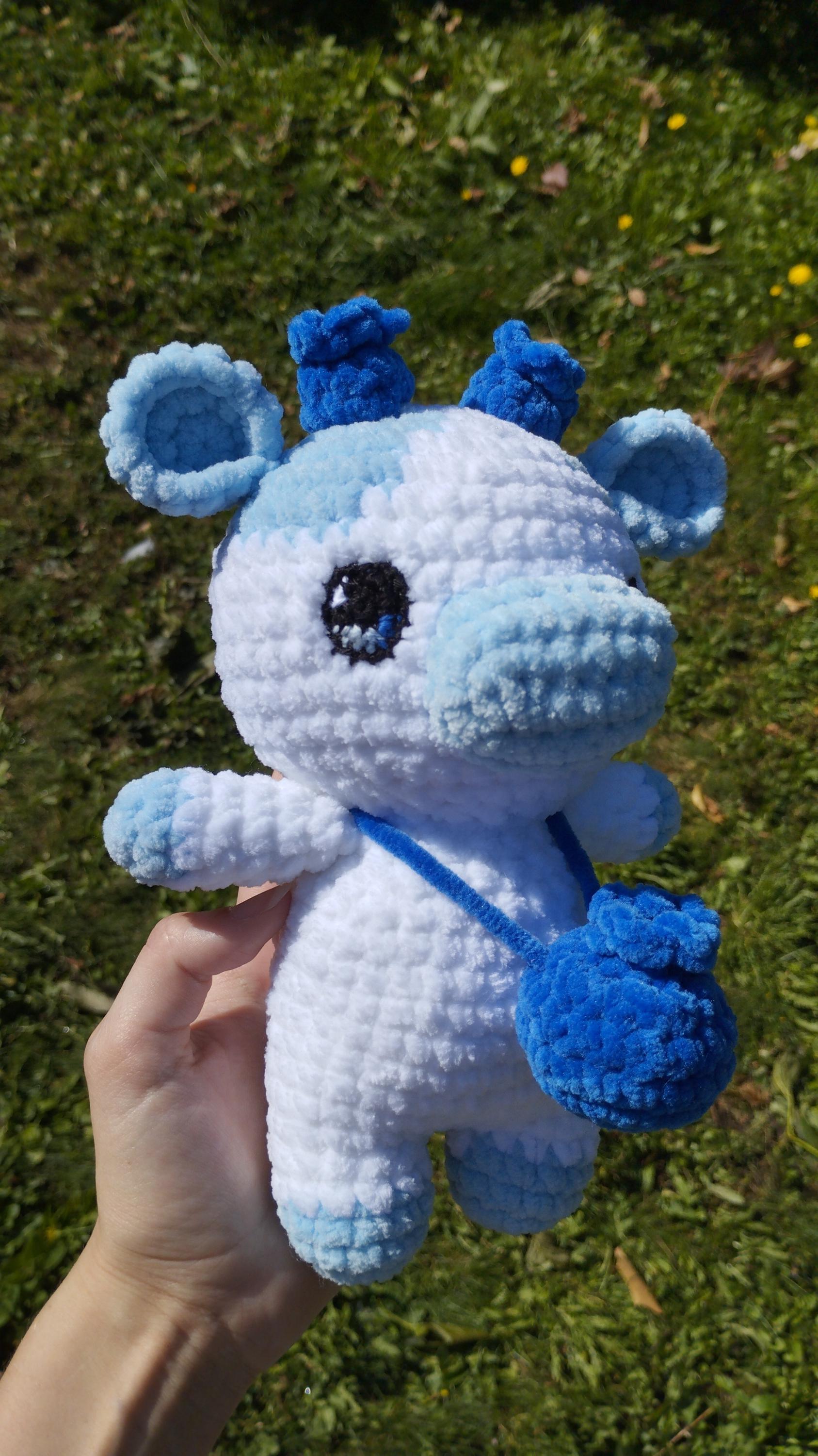 Peluche vache myrtille au crochet