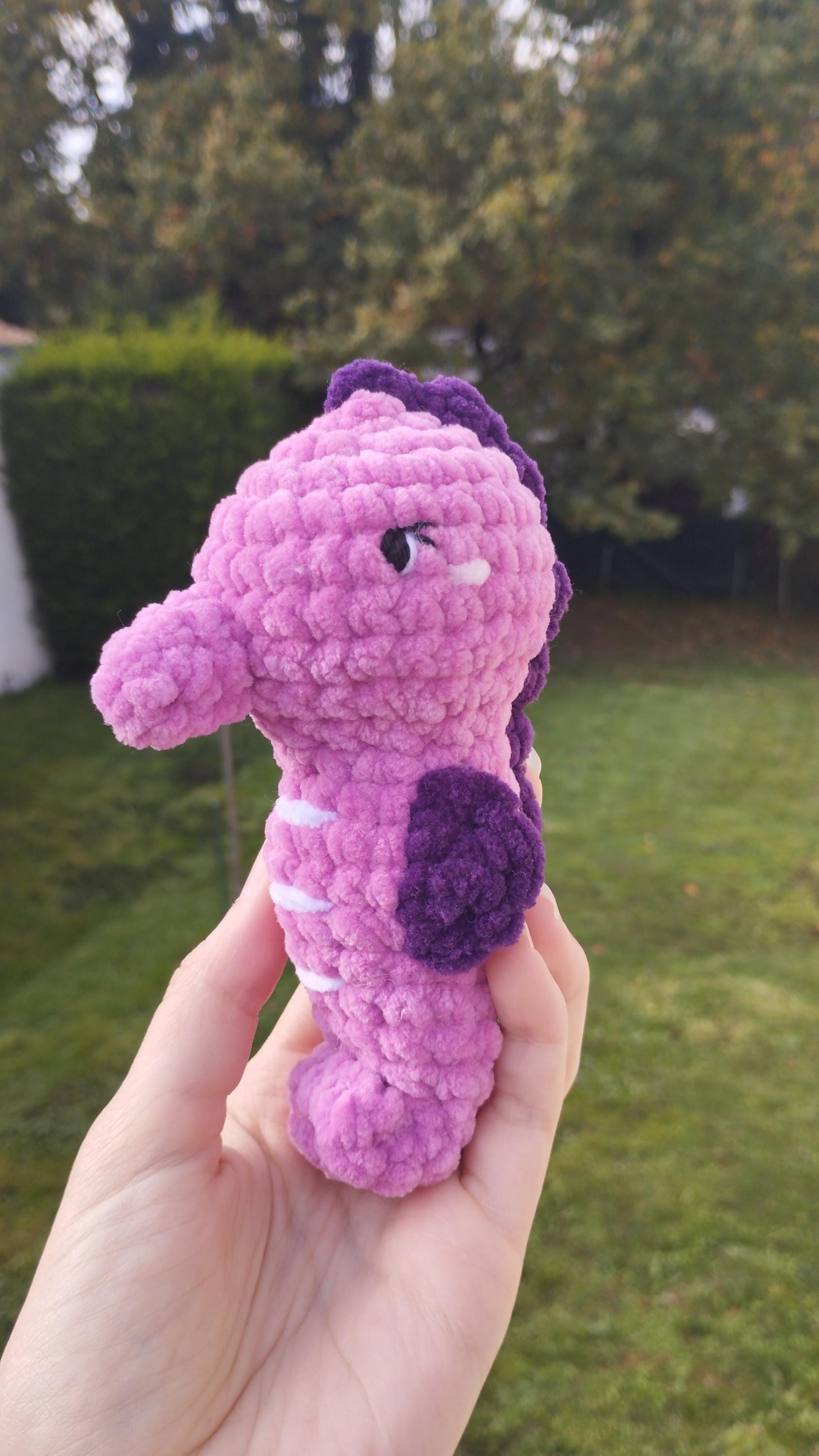 Peluche hippocampe au crochet