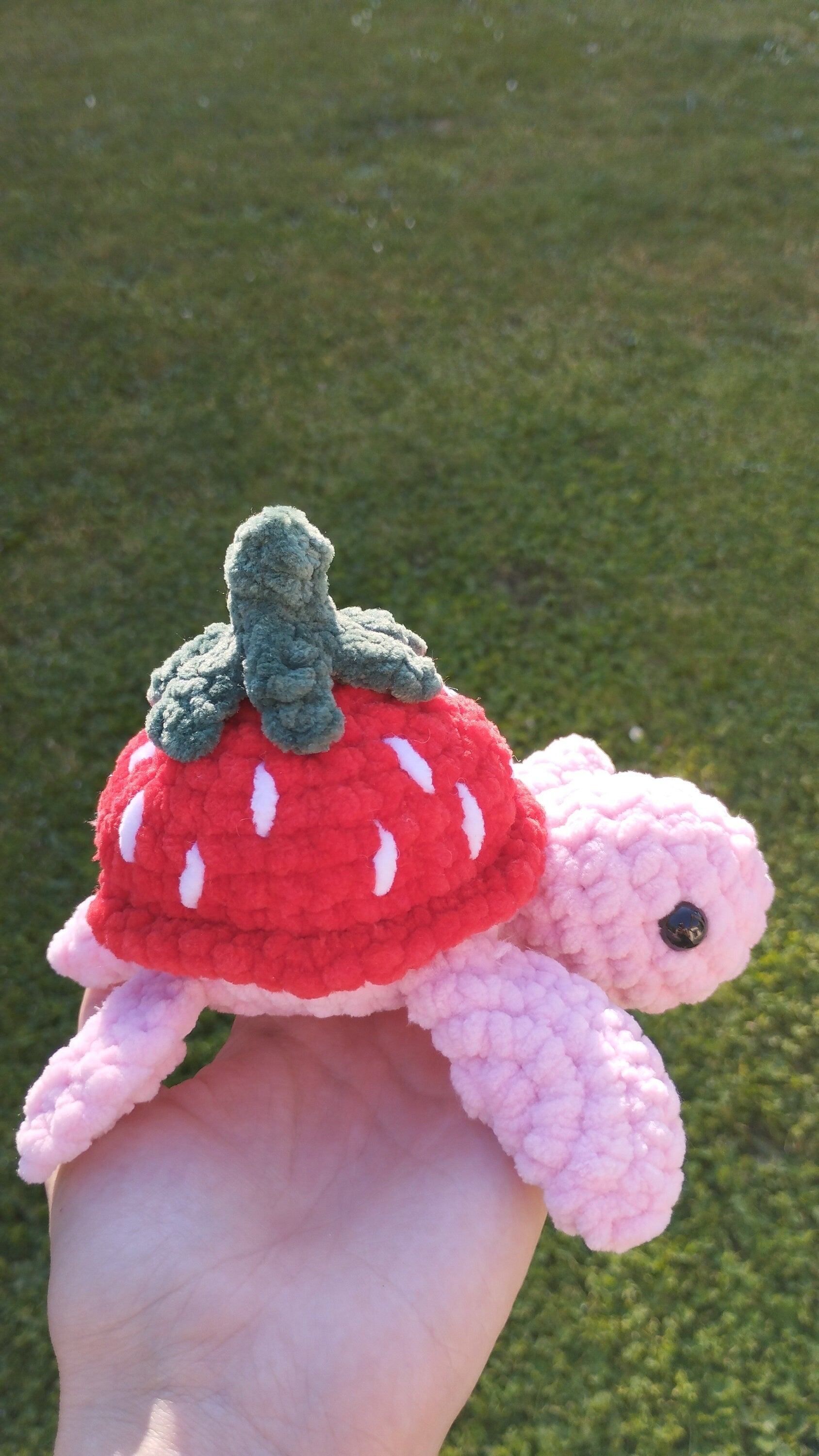 Peluche tortue fraise