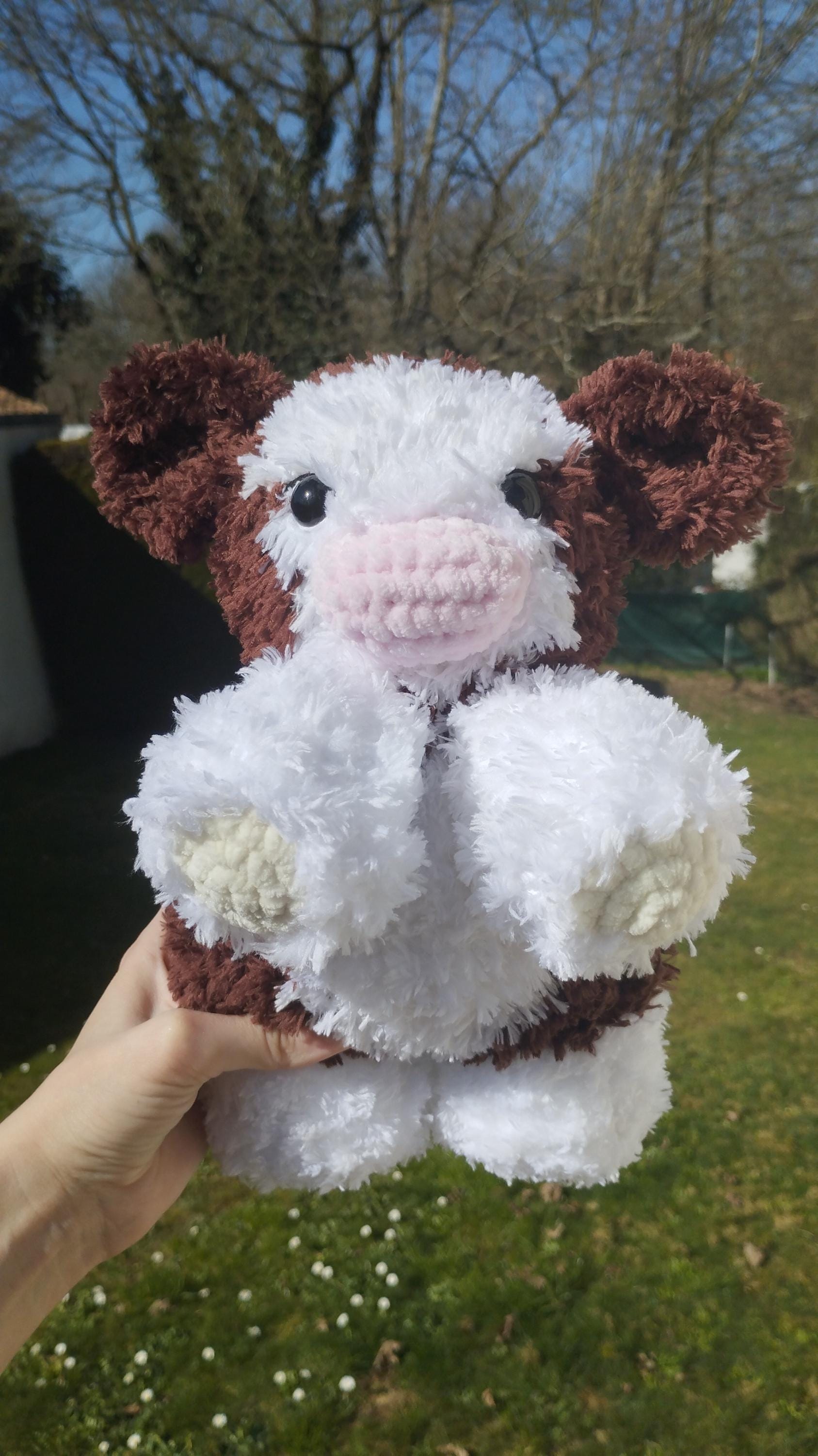 Peluche vache fluffy au crochet