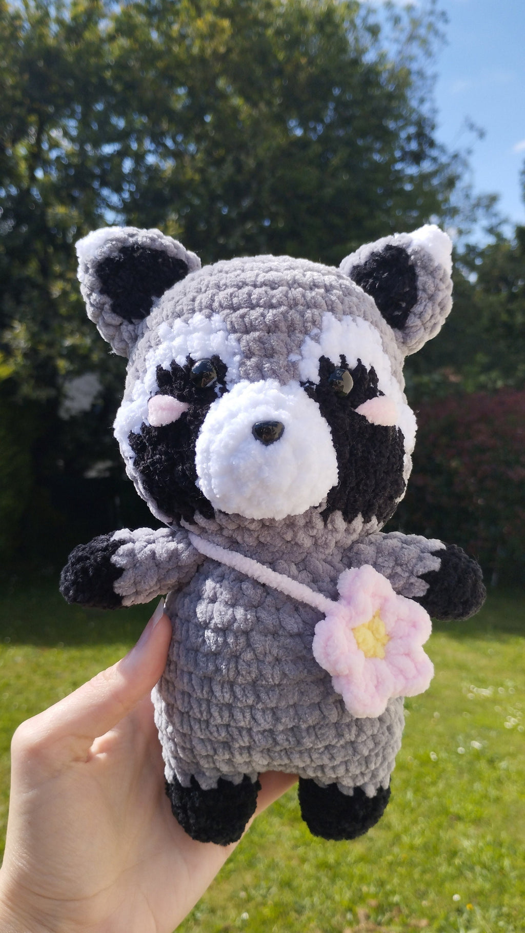 Peluche raton laveur au crochet