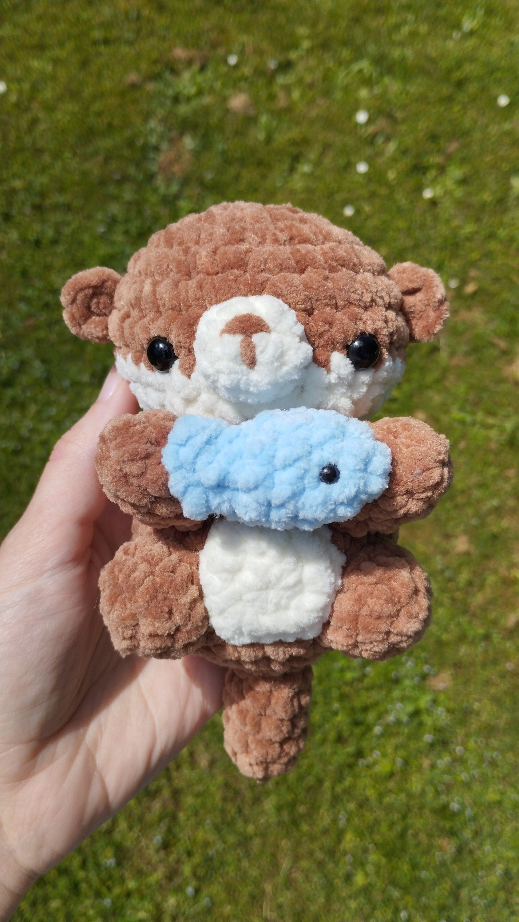 Lot peluche loutre au crochet et porte clé loutre