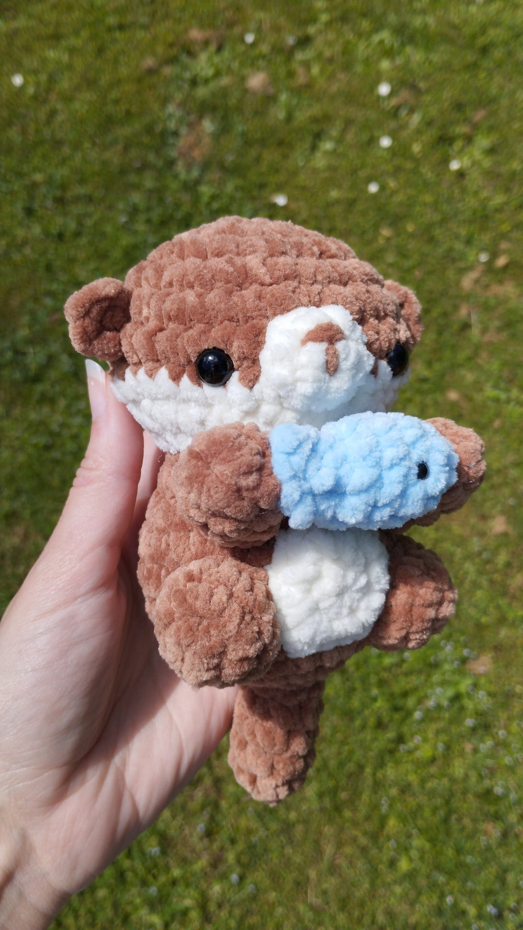Lot peluche loutre au crochet et porte clé loutre