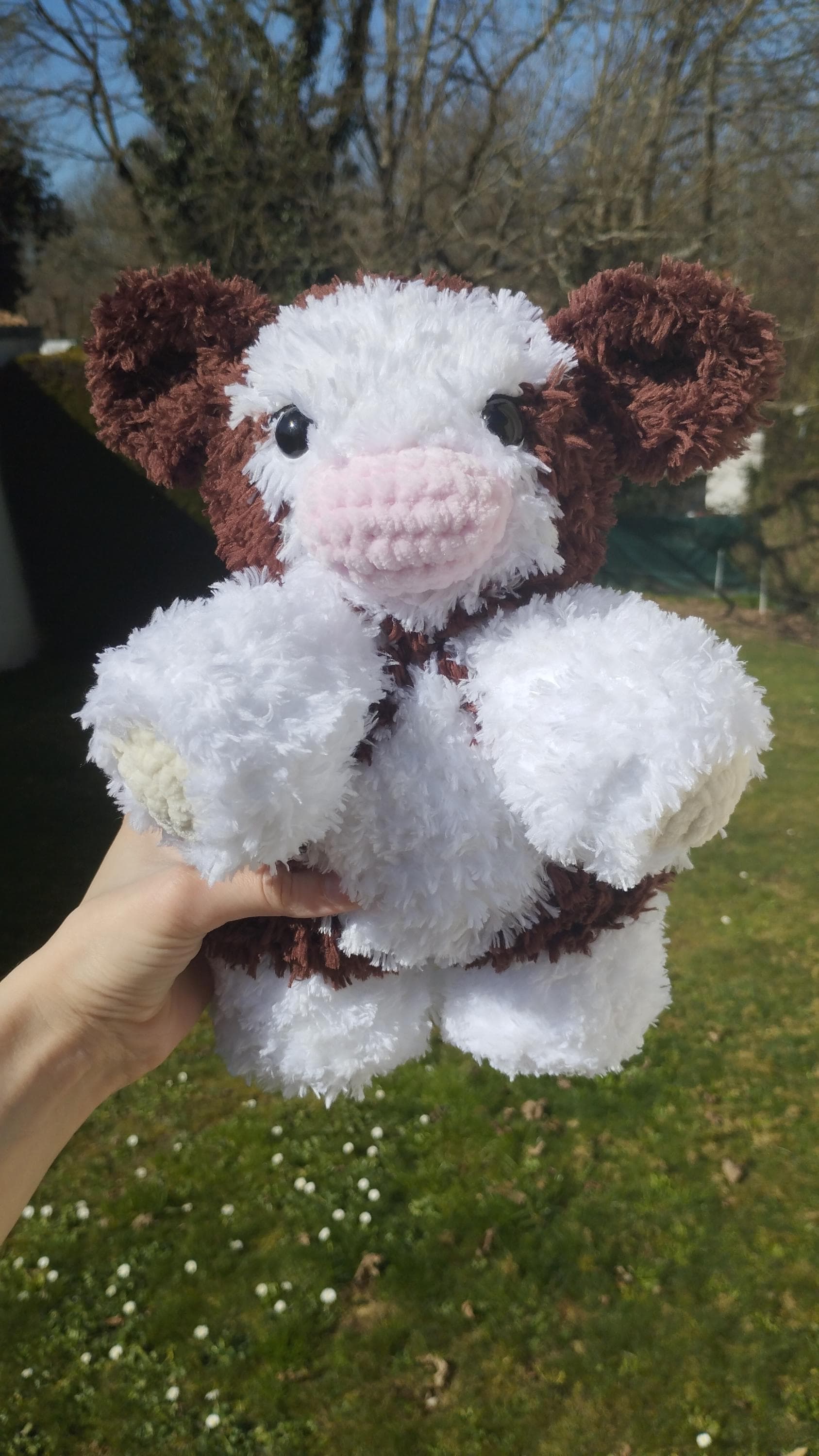 Peluche vache fluffy au crochet