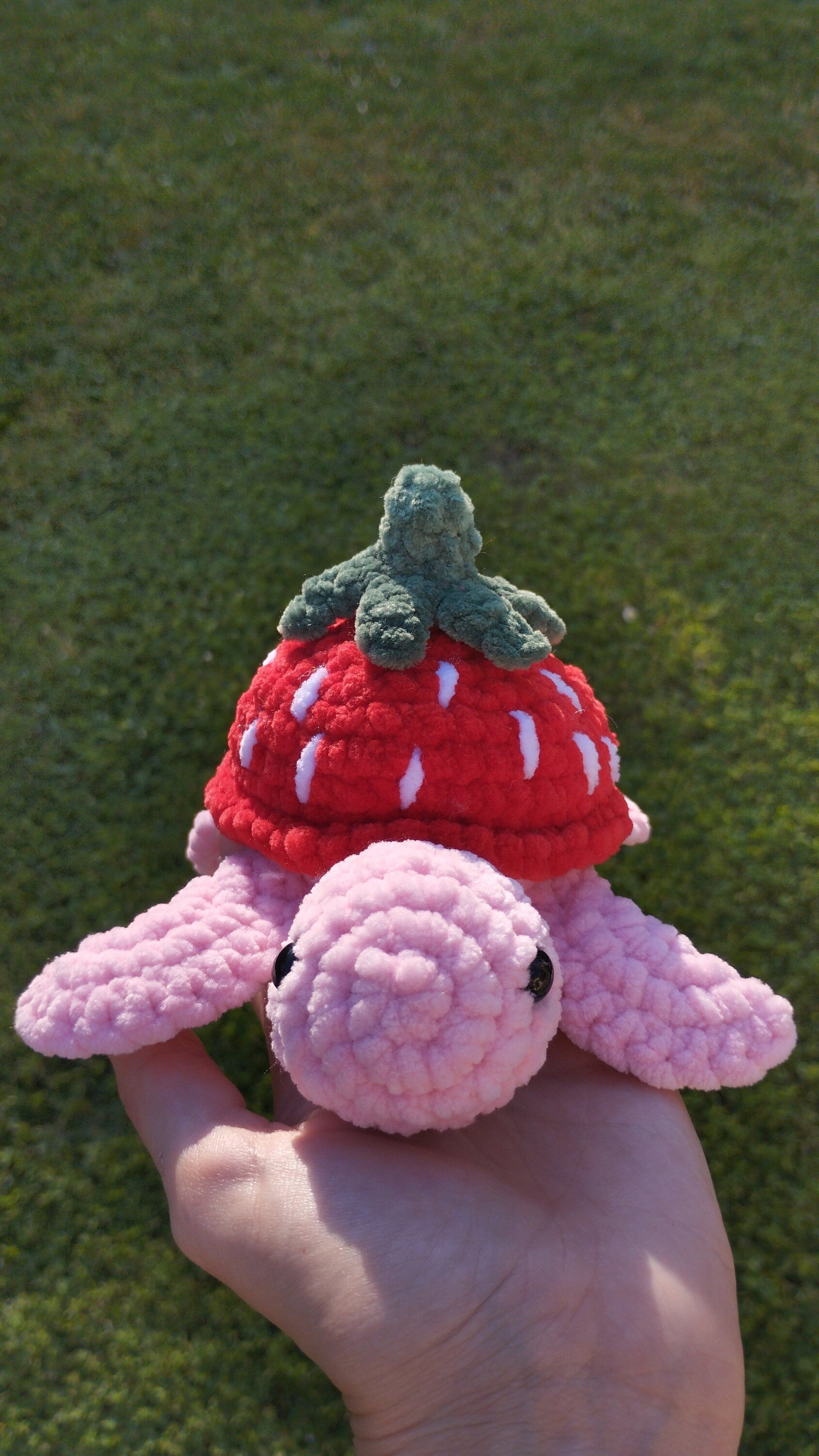 Peluche tortue fraise
