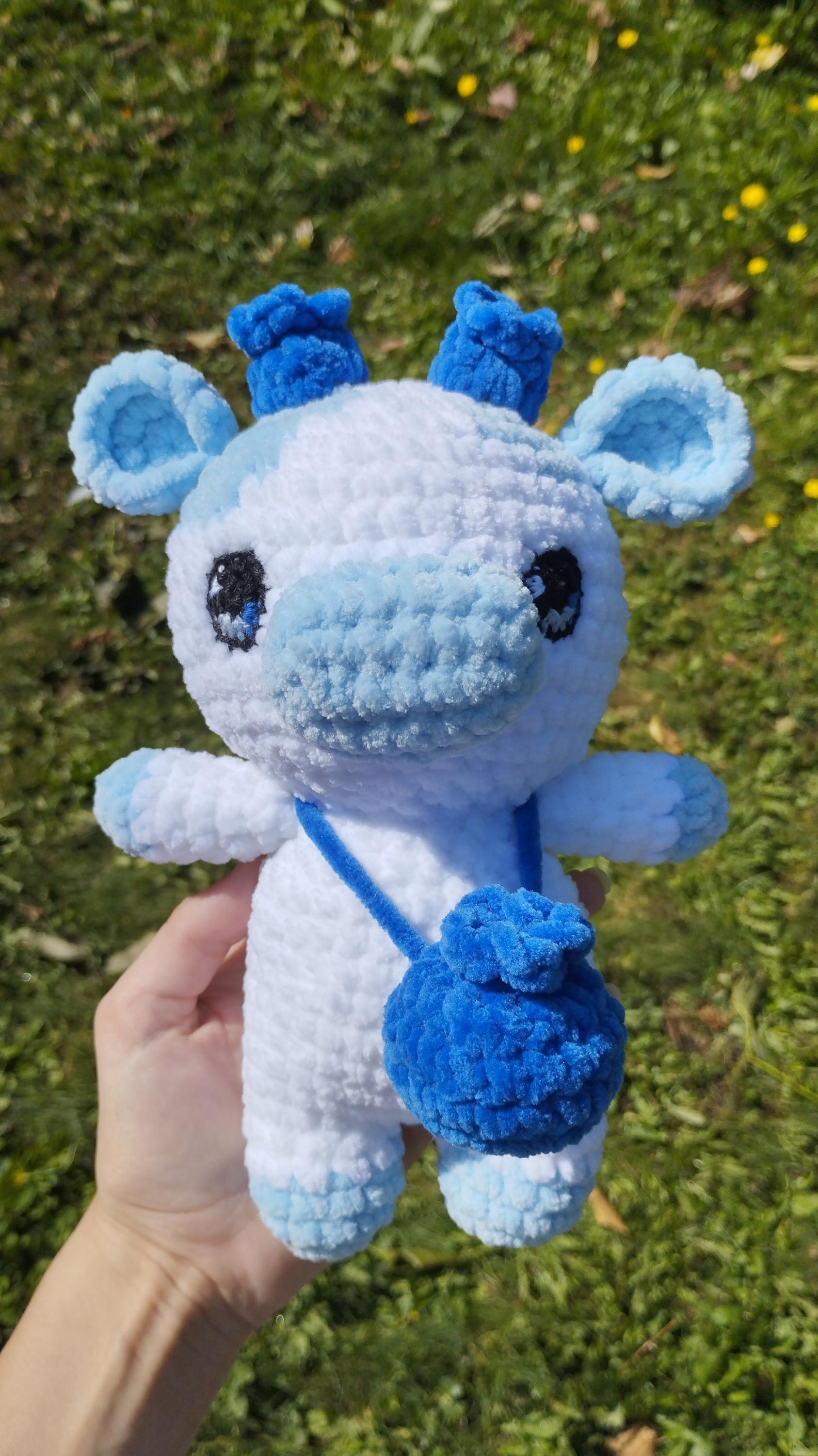 Peluche vache myrtille au crochet