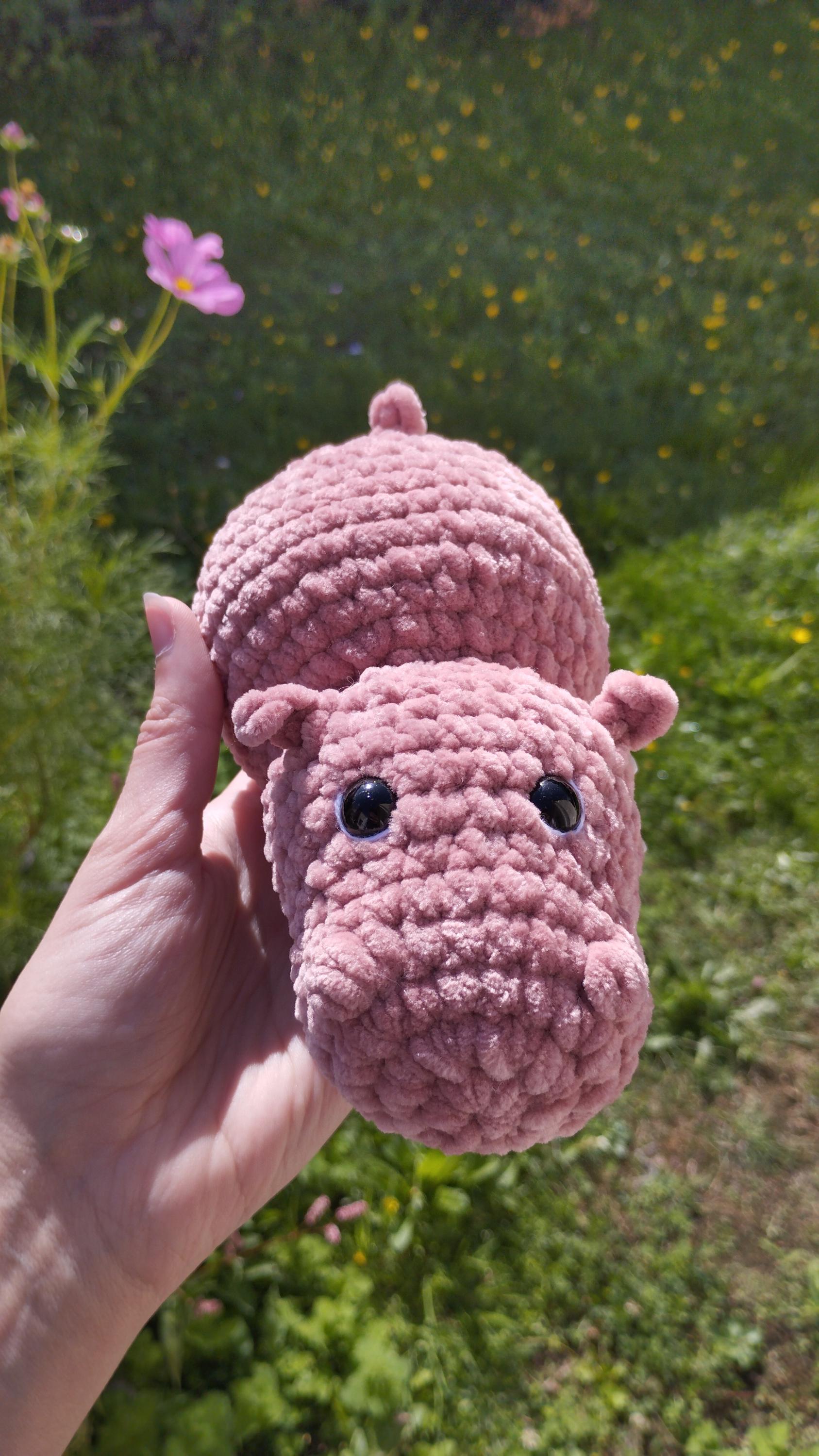 Peluche hippopotame au crochet