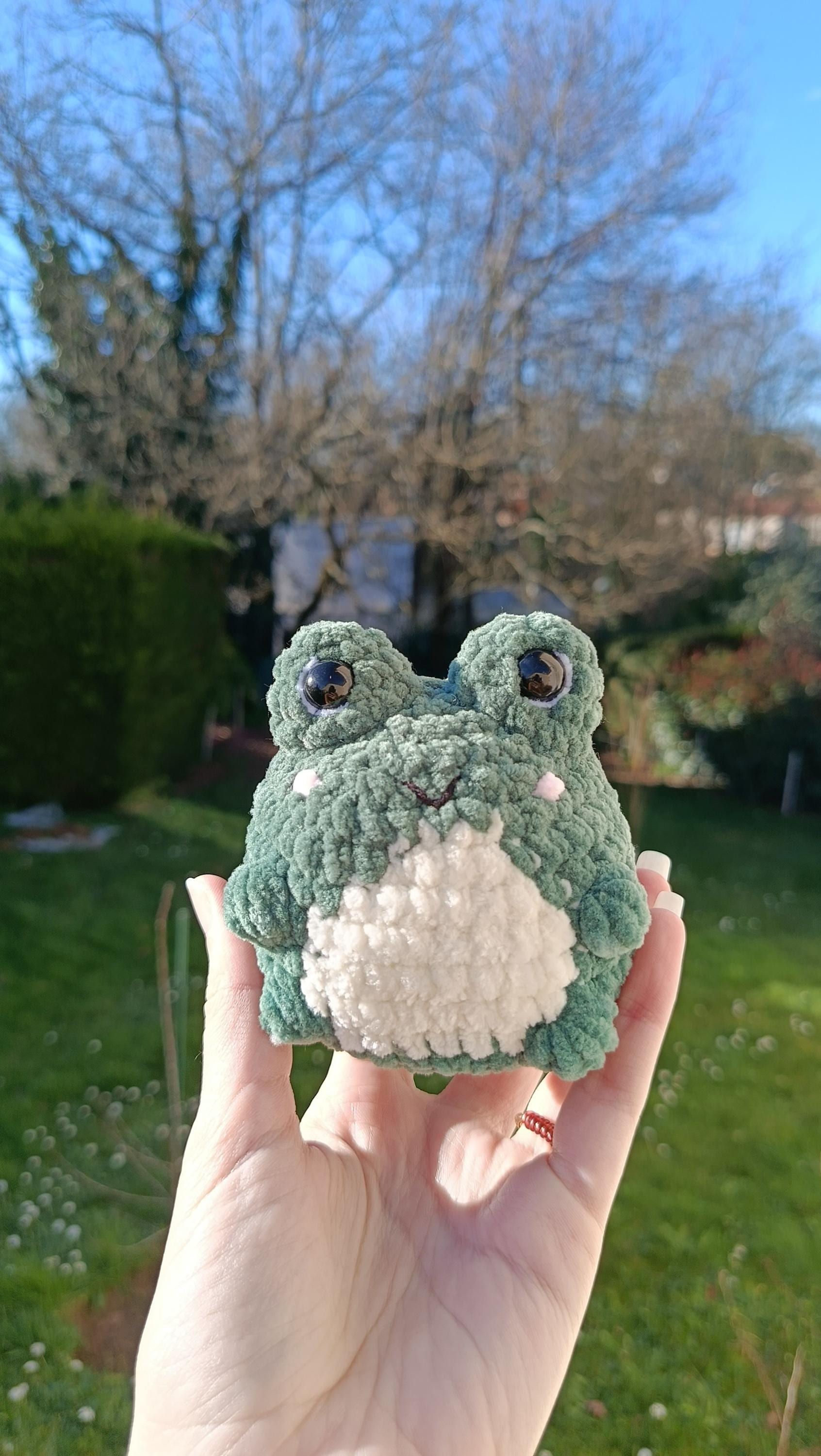 Peluche grenouille personnalisable au crochet