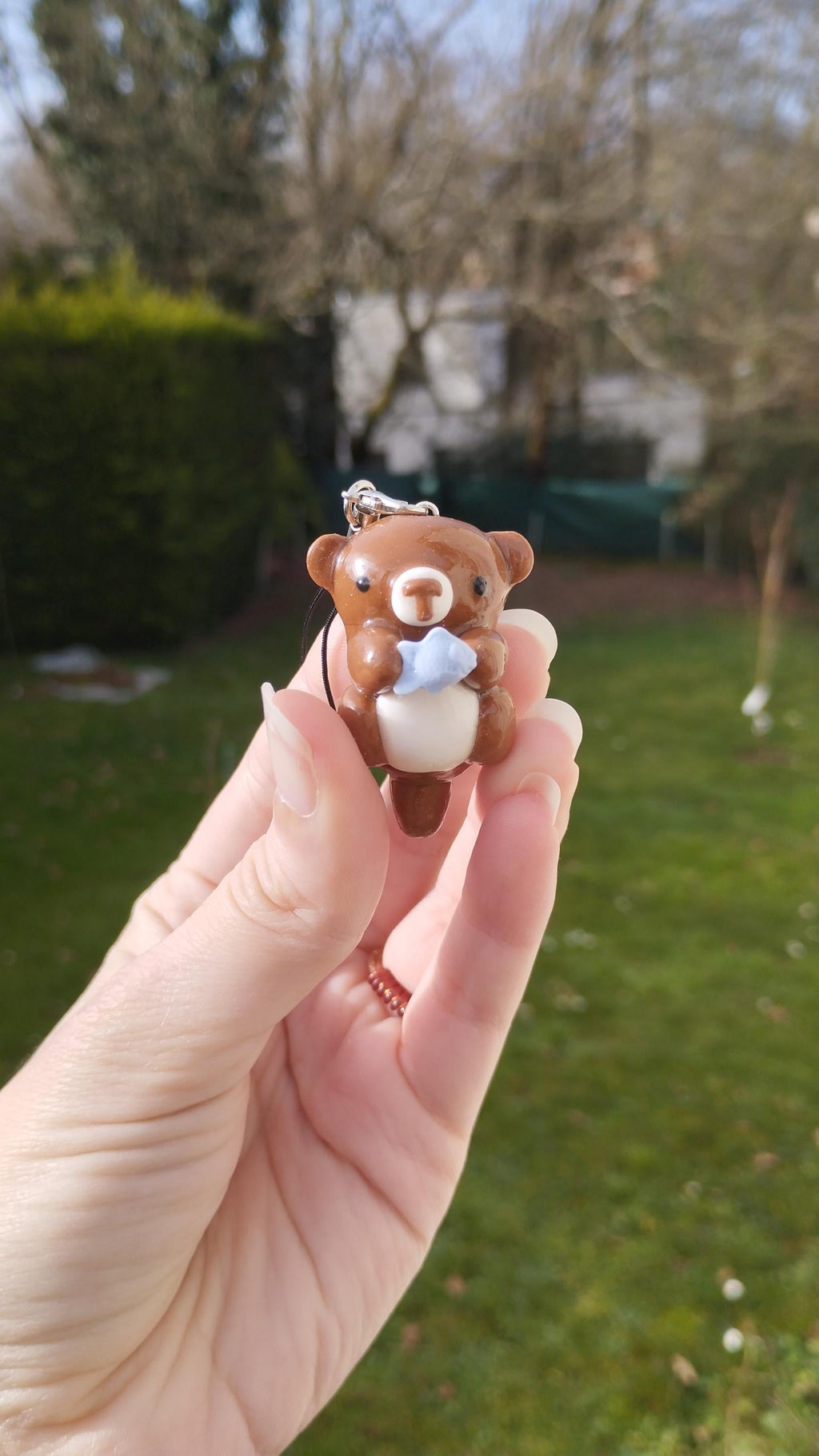 Lot peluche loutre au crochet et porte clé loutre