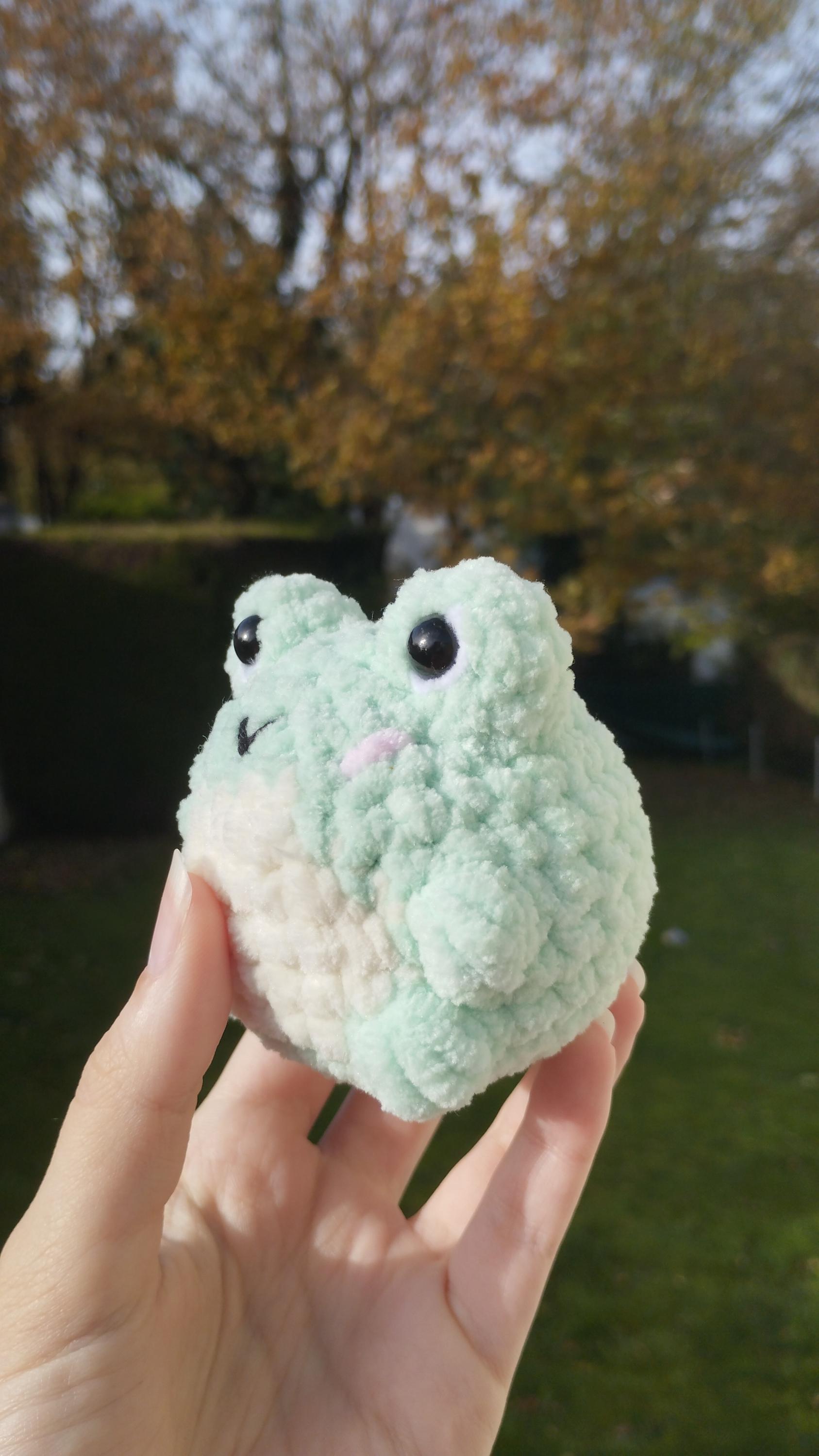 Peluche grenouille personnalisable au crochet