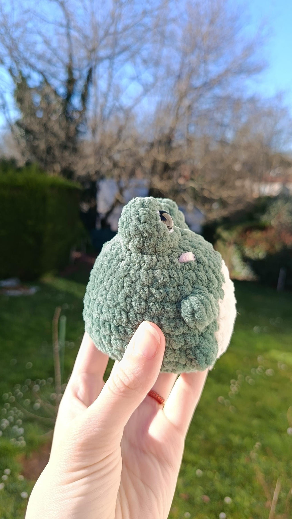 Peluche grenouille personnalisable au crochet