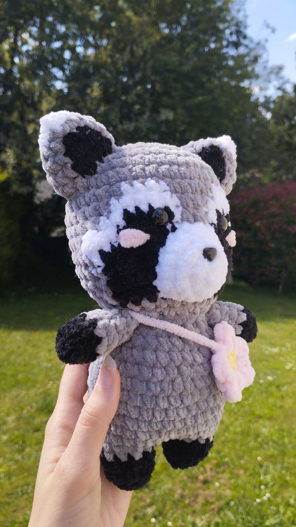 Peluche raton laveur au crochet