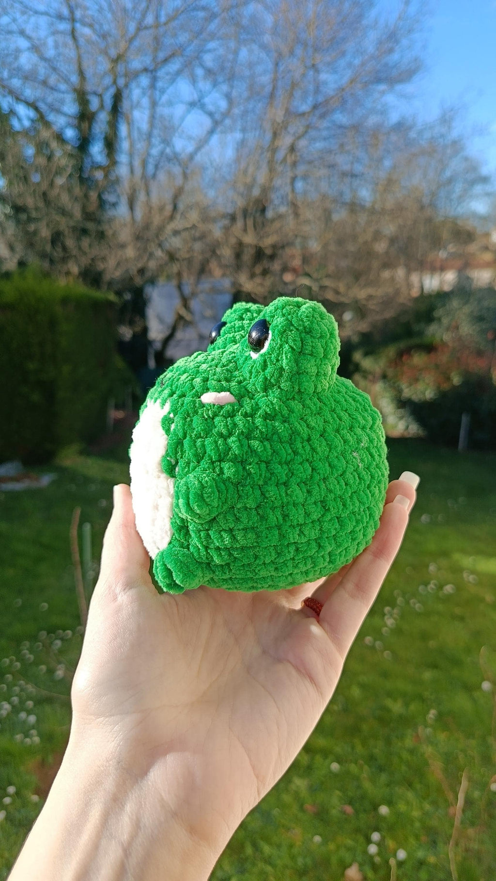 Peluche grenouille personnalisable au crochet