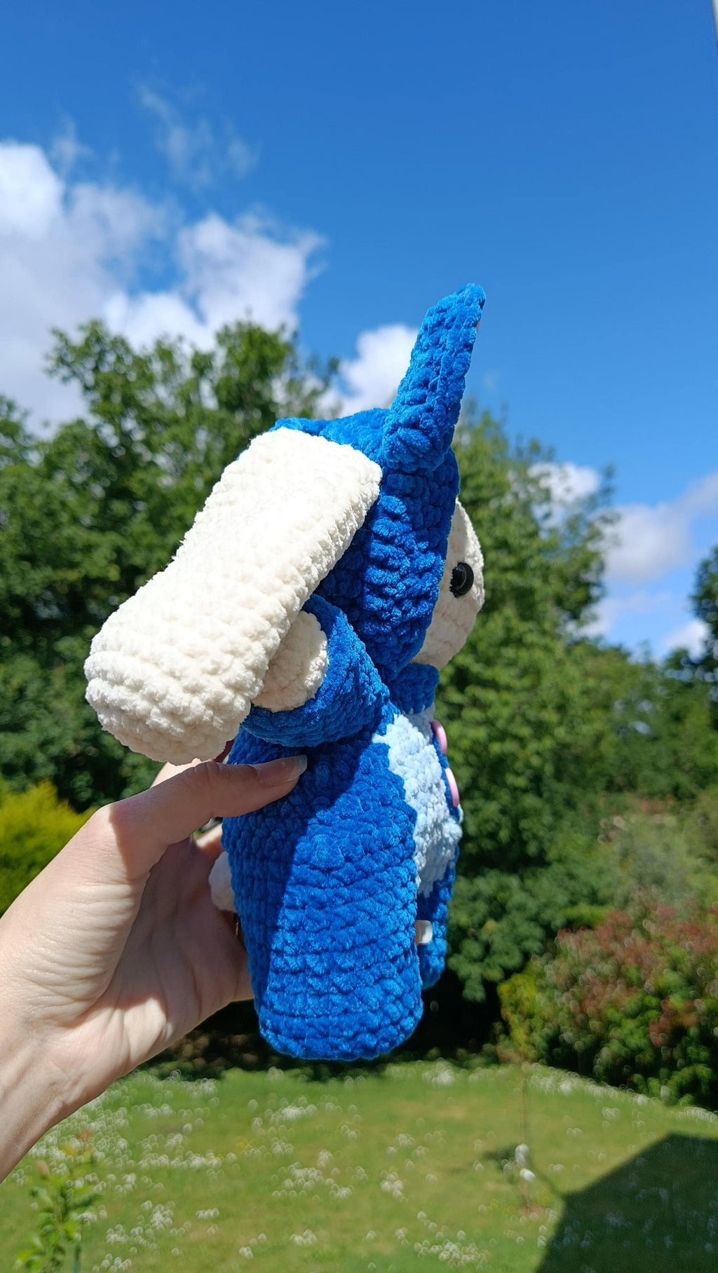 Peluche lapin avec son pyjama personnalisable au crochet