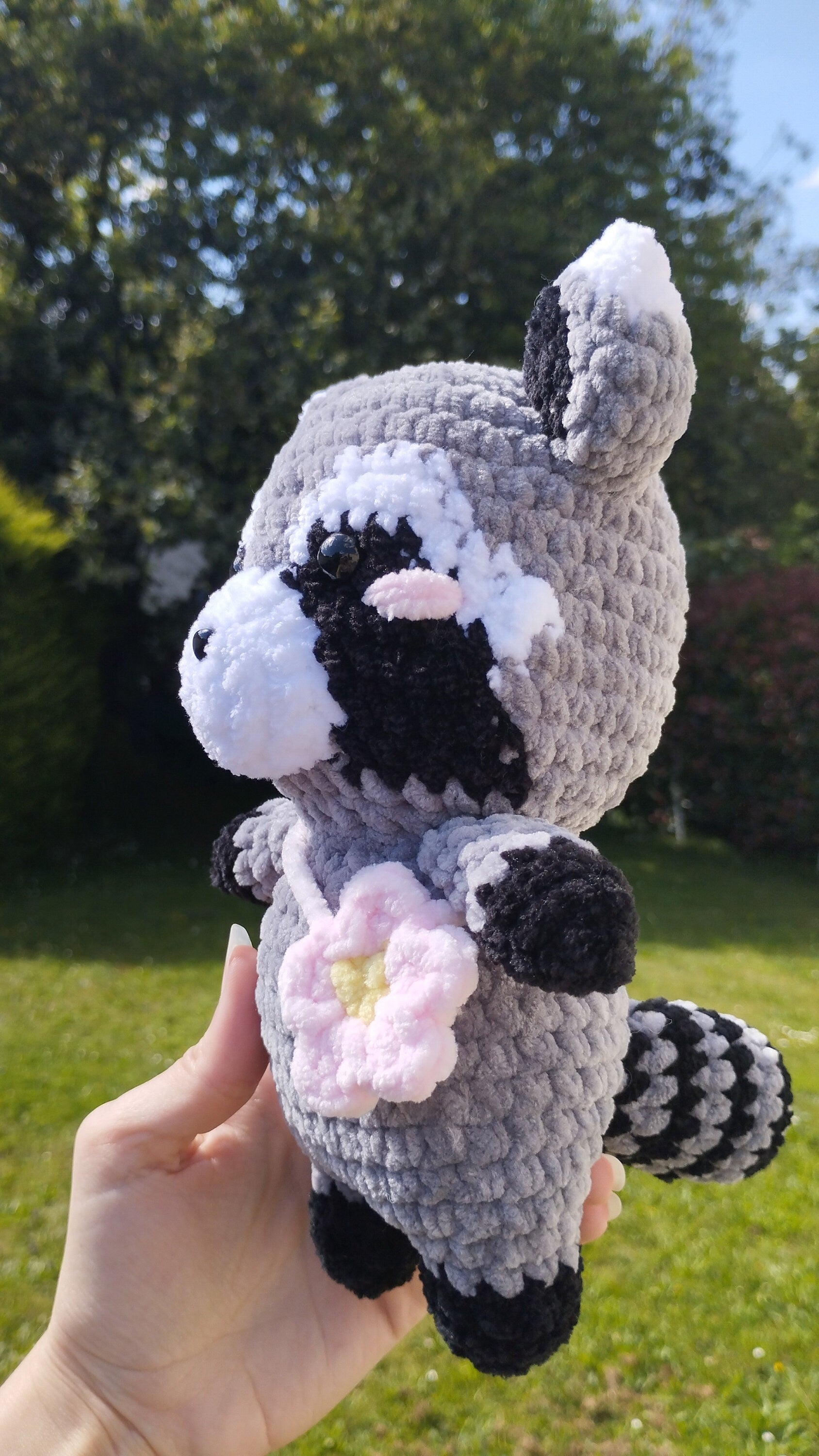 Peluche raton laveur au crochet