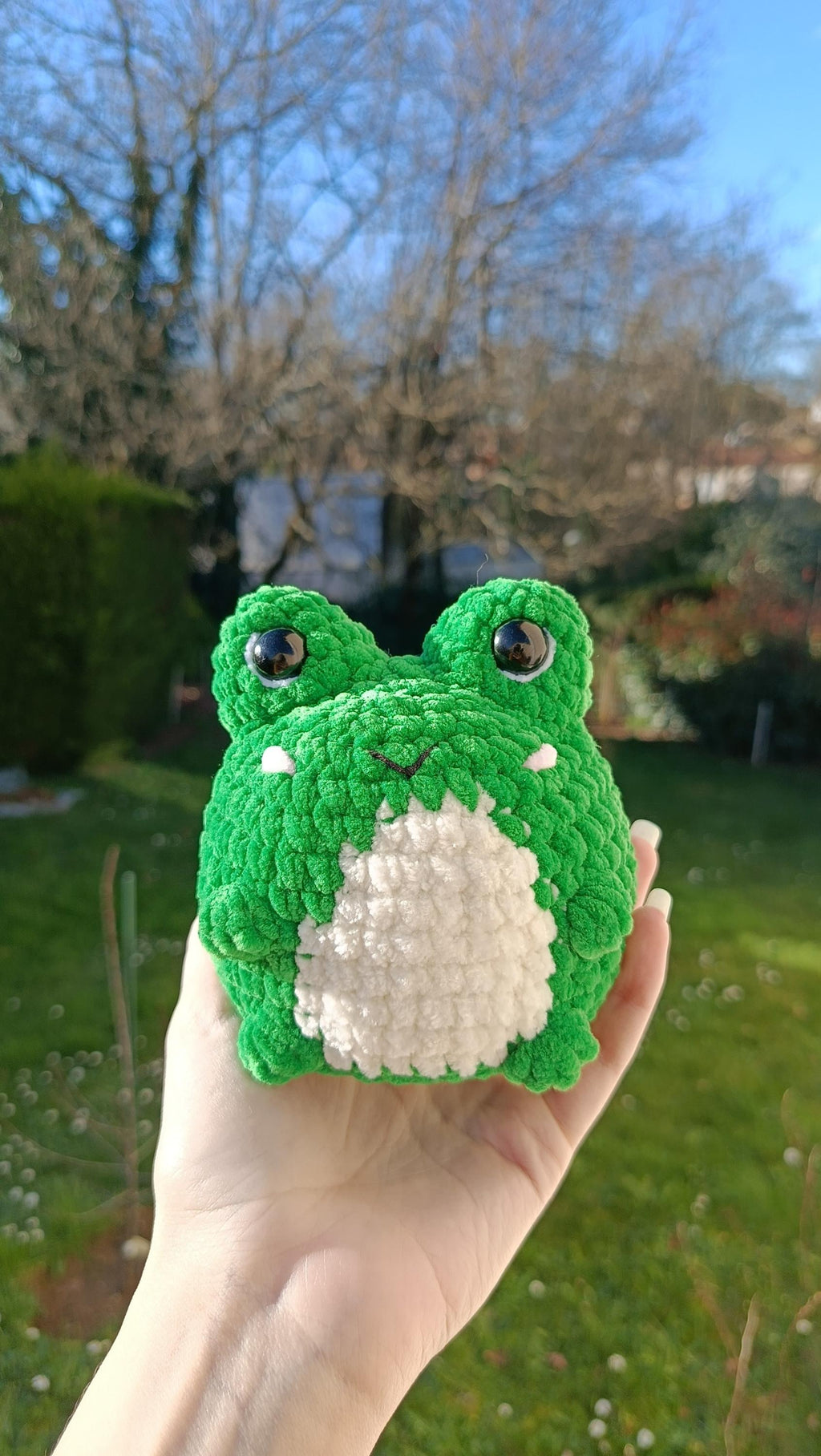 Peluche grenouille personnalisable au crochet