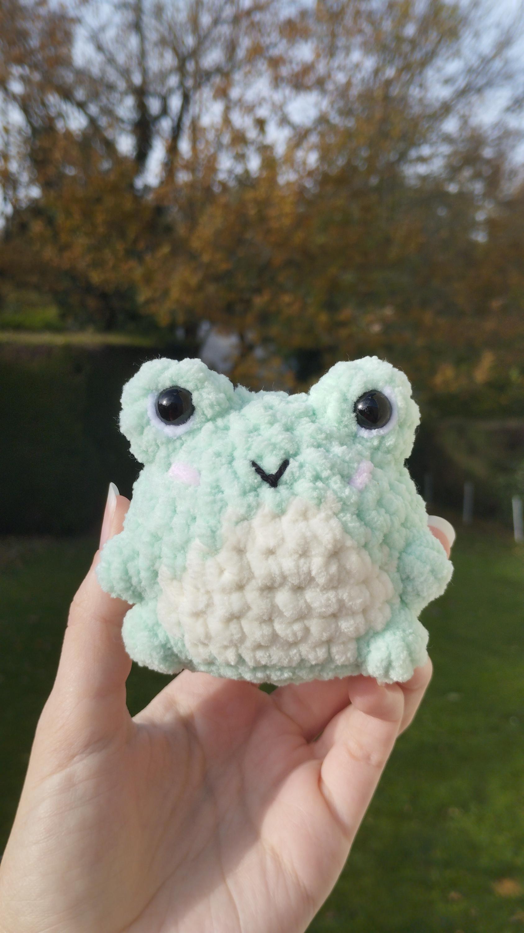 Peluche grenouille personnalisable au crochet